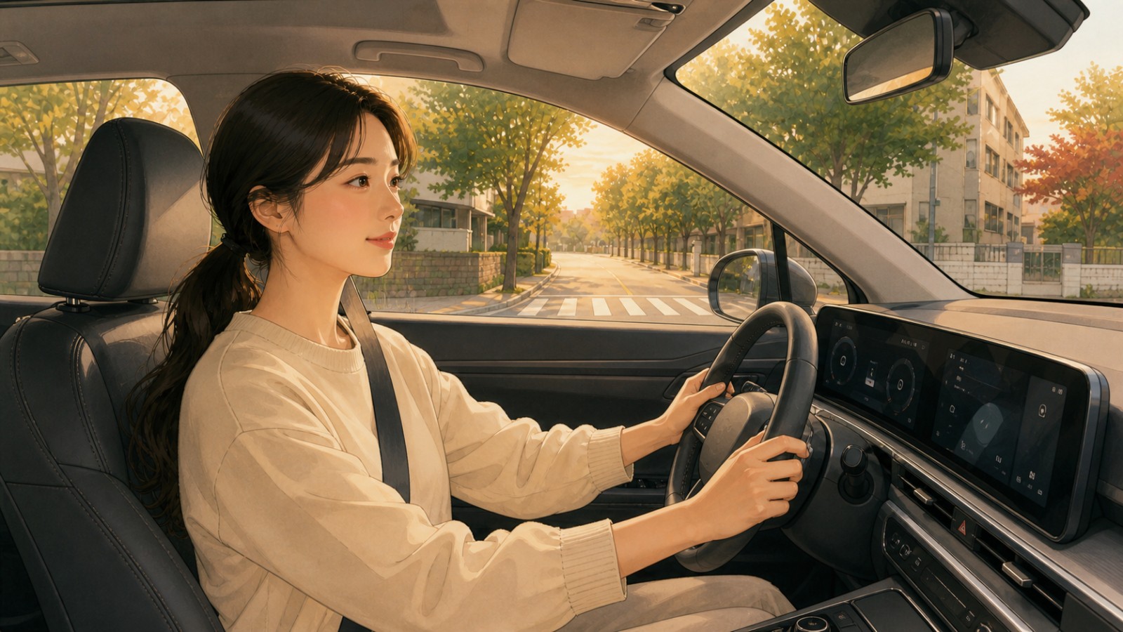 은평 여성 운전자 방문운전연수 일러스트